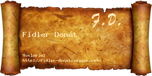 Fidler Donát névjegykártya