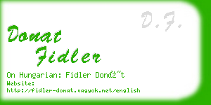 donat fidler business card